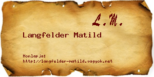 Langfelder Matild névjegykártya
